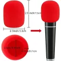 4PCS Microphone Foam Cover,Black & Red Handheld Stage Microphone Windshield Foam Cover For Studio Interview Microphone Cover Kar. 
