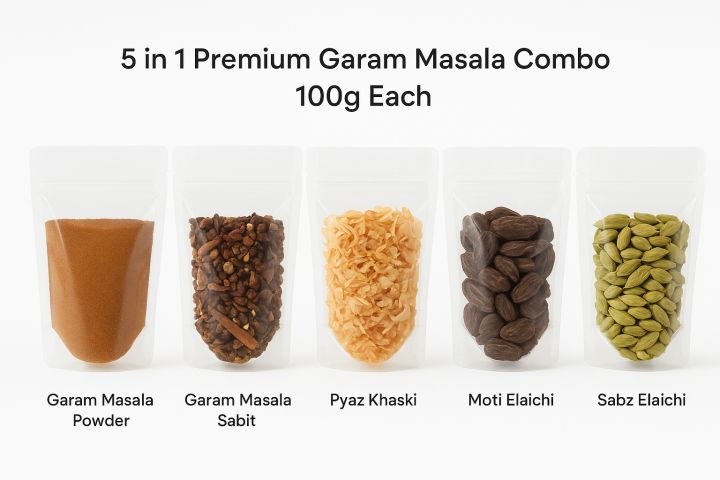 Pyaj Powder Premium Garam Masala Combo Pack (5 in 1) – Garam Masala Powder, Garam ...