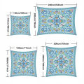 1 Pc Turquoise Bohemian Butterfly & Floral Tile Print Outdoor Canopy Portable UV Protection Sun Shade for Beach Garden Camping. 