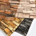 Wooden 3D Wall Sticker Panel Self-Adhesive Foam Stereo Wallpaper Living Room Home House Decor Bedroom Kid TV Decoration Kitchen. 