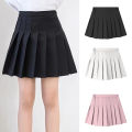 Teen Girl Summer Dress Kids Fashion Solid Color Pleated High Waist A-Line Skirt Children Casual Elastic Waist Mini Skirt Bottoms. 