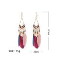 Bohemian Ethnic Feather Dangle Earrings For Women Trendy Long Tassel Colorful Beads Drop Earrings Girl Female Boho Jewelry.
