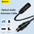 Byscoon Fiber Digital Toslink Extender Cable, Male to Female Optical Audio Extension Cable for Sound Bar/TV/PS4/Xbox.
