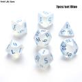 1Set Iridescent Glitter Polyhedral Dice Set for Tabletop Games DND D4 D6 D8 D10 D% D12 D20 For Board Game. 