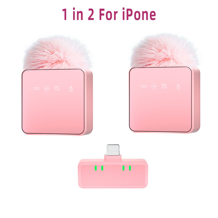 Pink%201%20In%204%20Wireless%20Lavalier%20Microphone%20Noise%20Reduction%20With%20Windproof%20Cap%20Mute%20Recording%20Function%20Portable%20Audio%20Video%20Live%20-%20Image%207