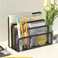 Papers Trays Notebook Stand Rack Desk 3-layer Black Metal Iron Mesh Holder for Magazine Document File Book Rack Organizer Office. 