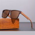 New Square Casual Sunglasses Wood Grain Spring Hinges UV400 Protection Unisex Outdoor Daily Eyewear. 