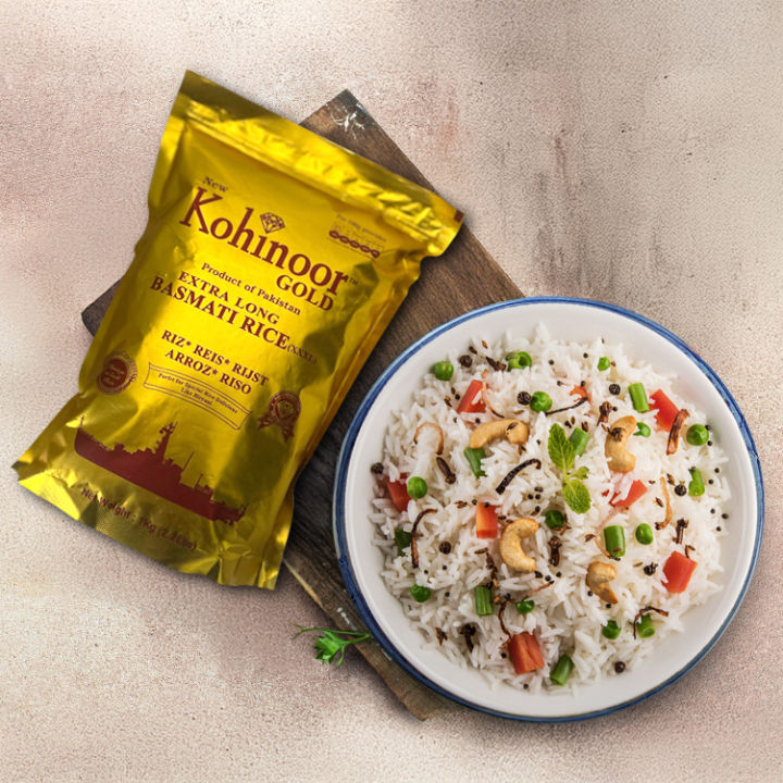 New Kohinoor Gold Extra Long Basmati Rice – Premium Aroma & Fluffy Grains (1 Kg)
