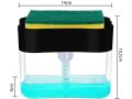 NEW 2 In 1 Scrubbing Liquid Detergent Dispenser Press Type Liquid Soap Box Pump Organizer Sponge Kitchen Bathroom Supplies. 
