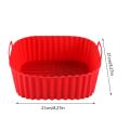 Silicone Air Fryer Liners Pot Square Airfryer Basket Plate Cooking Gadgets Reusable Non-stick Pizza Pan Oven Kitchen Accessories.