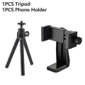 Mini Desktop Tripod Adjustable 2-Section Aluminum Alloy Stand, Tabletop Tripod with 1/4" for Action Camera Smartphone Webcam. 