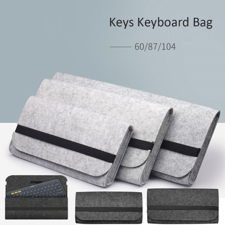 Portable 60/ 87/104 Keys Keyboard Bag Keyboard Pack Felt Bag Mechanical Keyboard Carrying Case Storage Bag Peripheral Bag