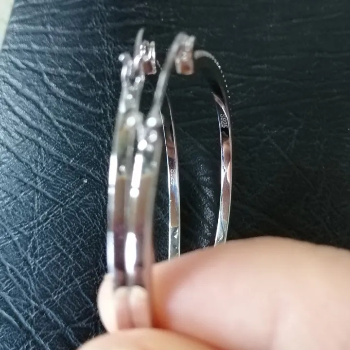 925%20Sterling%20Silver%20Big%20Circle%20Inlaid%20Cubic%20Zircon%20Earrings%20for%20Women,S925%20Argent%20Women's%20Shiny%20Model%20Earring%2017mm-40mm%205%20Size%20-%20Image%206