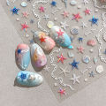 Shell Light Starfish Shell Nail Stickers Cute Starfish Decorative Stickers For Nails DIY 3D Self Adhesive Summer Manicure Decals.