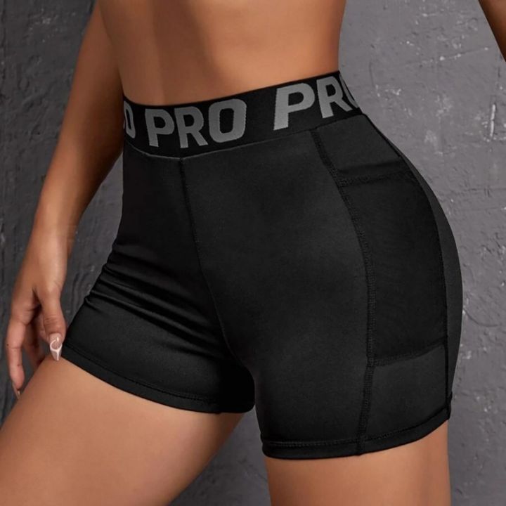 Women%20Seamed%20with%20Pocket%20Three%20Point%20Pants%20Yoga%20Shorts%20High%20Waist%20Letter%20Elastic%20Butt%20Lift%20Leggings%20Gym%20Trainning%20Slim%20Leggings%20-%20Image%204
