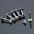 3Pcs 16G Stainless Steel Labret Piercing Jewelry Crystal CZ Monroe Nose Lip Studs Helix Tragus Conch Cartilage Earrings 6/8/10mm.