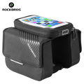ROCKBROS Bicycle Cell Phone Bag Screen Touching Bike Front Top Tube Bag Detachable Large Capacity Cycling Phone Storage Bag. 