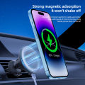 VIKEFON Magnetic Car Wireless Charger For iPhone 12 13 14 15 Pro Max Air Vent Car Phone Holder Stand Fast Car Charging.