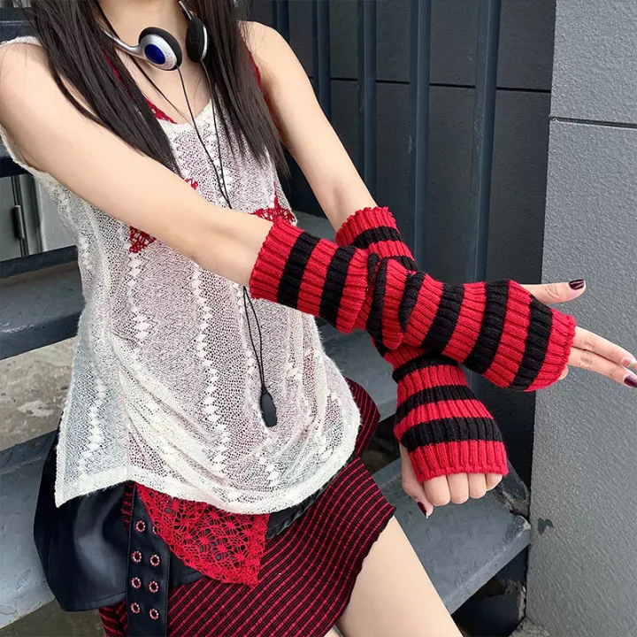 Lolita%20Long%20Socks%20Women's%20Leg%20Warmers%20Red%20Black%20Strip%20Arm%20Warmer%20Keep%20Sleeve%20Autumn%20Winter%20Crochet%20Socks%20Boot%20Cuffs%20Accessories%20-%20Image%205