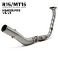 For YAMAHA MT15 R15 XSR155 V3 V4 2017-2025 Motorcycle Exhaust Modify Front Link Pipe Stainless 51mm Escape Header Tube Kit. 