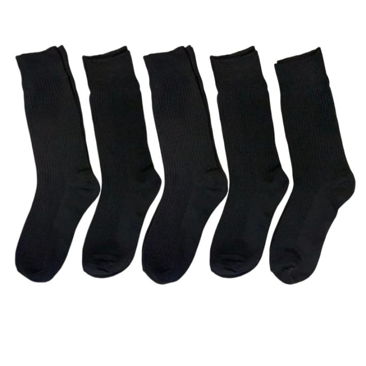 Simplejewel%205%20Pairs%20Daily%20Men%20Dress%20Fall%20Winter%20Walk%20Cotton%20High%20Socks%20Black%20Classic%20Bussiness%20Large%20Plus%20Size%20EU40-48%20-%20Image%203