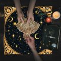 Medieval Celestial Tarot Altar Cloth Multiple Sizes HD Sublimation Print Moon Star Sacred Geometry 100 Polyester Machine Wash. 