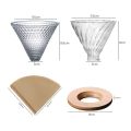 Alechaung Coffee Filter Cone, Ceramic Drip Filter Cup, Coffee Filter with 1-2 100 Sheets of Filter Paper, Controls the Flow of Coffee.. 