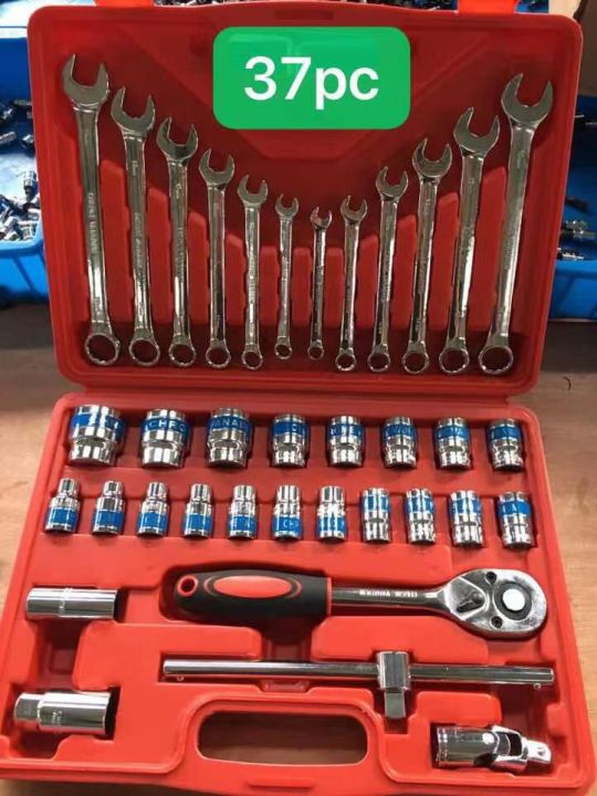 RATCHET WRENCH SOCKET AND KEY SET 37PCS