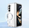 Samsung Galaxy Z Fold 3, Z Fold 4, Z Fold 5 - Magnetic MagSafe Transparent Case - Durable Shock Proof TPU Back Cover. 
