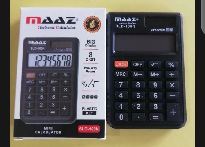 Maaz SLD-100N Mini Electronic Calculator – 8 Digit, Solar & Battery ...