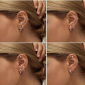 2Pcs Dainty Stainless Steel Flat Back Stud Earrings for Women, Trendy Cartilage Earrings Small Huggie Hoop Earrings Jewelry.