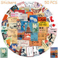 50pcs Japanese Travel Culture Stickers Decals For Phone Laptop Scrapbook Skateboard Guitar DIY Graffiti Aesthetic Stickers. 