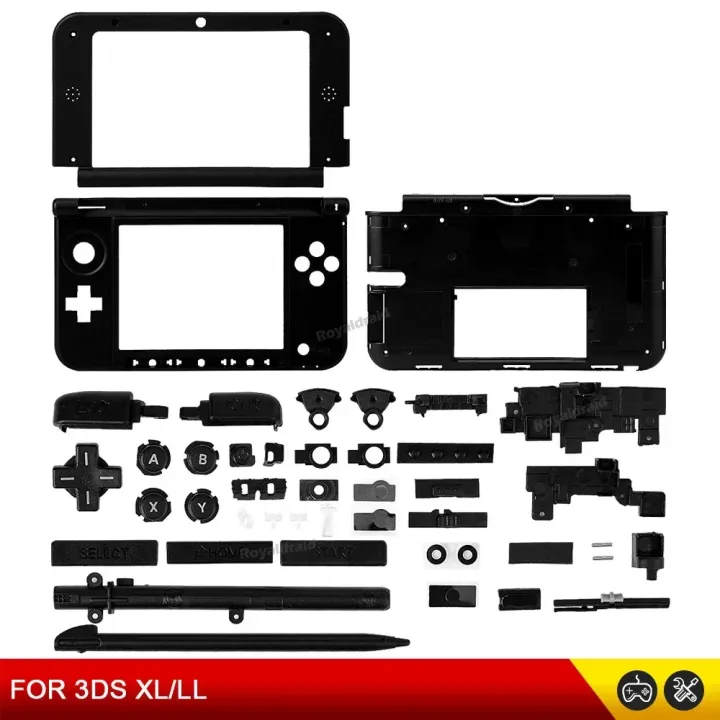 Replacement%20Top%20&%20Middle%20Frame%20Cover%20Shell%20ABXY%20Full%20Set%20Black%20Buttons%20with%20Pen%20For%203DS%20XL%20LL%20Game%20Console%20Accessories%20-%20Image%207