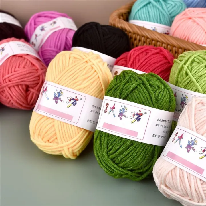 25g Soft Milk Cotton Knitting Yarn Anti-Pilling High Quality Knitting 4ply Cotton Yarn For Crochet Scarf Sweater Hat Doll Craft