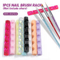5 Grids Acrylic Clear Nail Brush Shelf Portable Mini crystal Painting Pen Rest Holder Stand Colorful UV Gel Brush Display Holder.