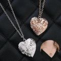 Heart-shaped Photo Frame Pendant Necklace Openable Locket Necklaces. 