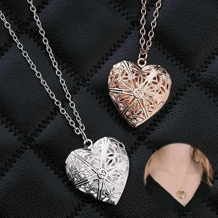 Heart-shaped%20Photo%20Frame%20Pendant%20Necklace%20Openable%20Locket%20Necklaces%20-%20Image%204