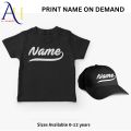 Kids T shirt with Cap Name on both, Summer Collection T shirt Customize your Name in T shirt. 