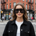 Sweet And Cool Gradient Sunglasses, Large-framed Sunglasses, Makes Face Look Smaller And Offers Uv Protection.3092. 