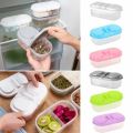 2 Grid Reusable Plastic Food Storage Containers with Lids,Plastic Storage Box. 