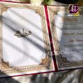 Velvet Nikkah File with Couple name inside Nikkah certificate. 
