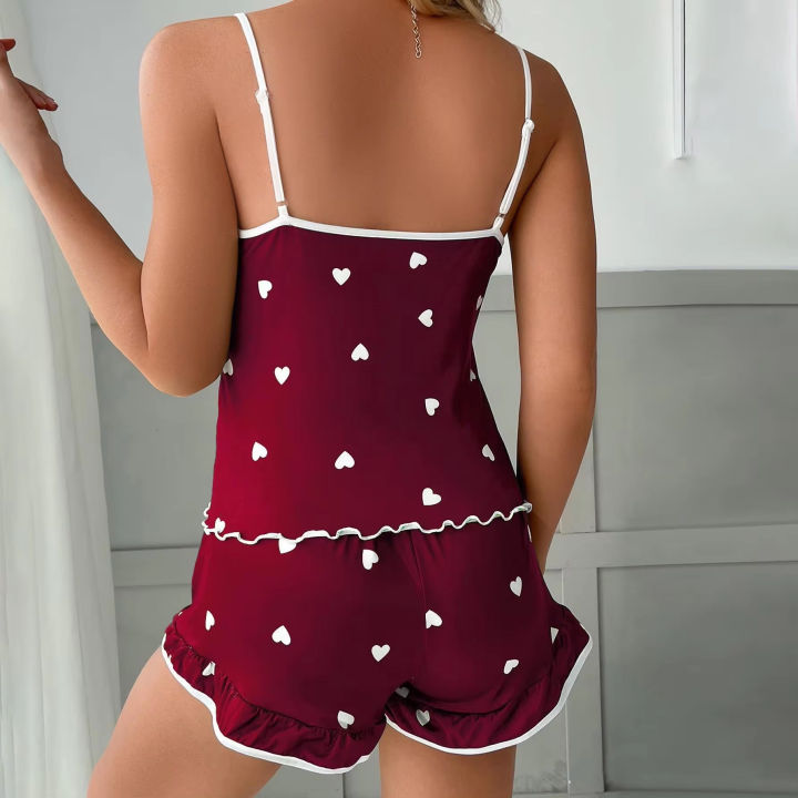 2024%20Summer%20Pajama%20Set%20Large%20Size%20Vest%20Shorts%20Women's%20Suspenders%20Soft%20Casual%20Cute%20Printed%20Women%20pajamas%20set%20-%20Image%206