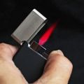 Multicolor Refillable Gas Lighter: Rectangular Rafin Metal Lighter Windproof Design with Stylish. 