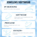 JEWELENS Clear Contact Lenses Natural Transparent Prescription Soft Eye Contacts with Degree for Myopia Vision Correction.