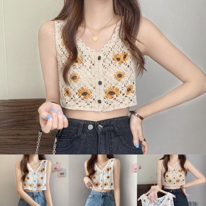 Summer Embroidered Sleeveless Vest