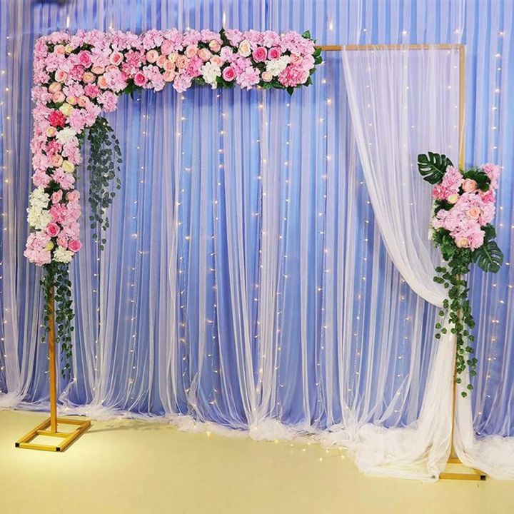  9.8ft x 9.8ft Square Balloon Background Gold Metal Wedding Arch Backdrop Stand & Photo Backdrops Party Background