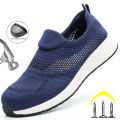 Summer Breathable Work Safety Shoes Men Women Work Sneakers Light Steel Toe Indestructible Shoes Anti-Smashing Safety Work Boots.