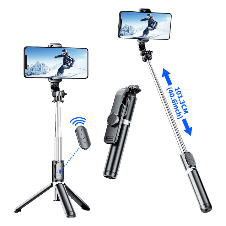 Q02 Foldable Tripod Selfie Stick Wireless Bluetooth Live Stand Holder Stabilizer for Huawei ...