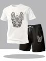 New summer fitness sportswear for men, short-sleeved T-shirt and shorts two-piece set, breathable and quick-drying casual wear.. 