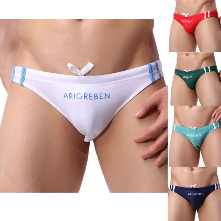 Men's Swim Mini Briefs beach pants Surfing Low-waist Surfboard Solid Color Swimwear Padded Push-up Swimming swimsuits